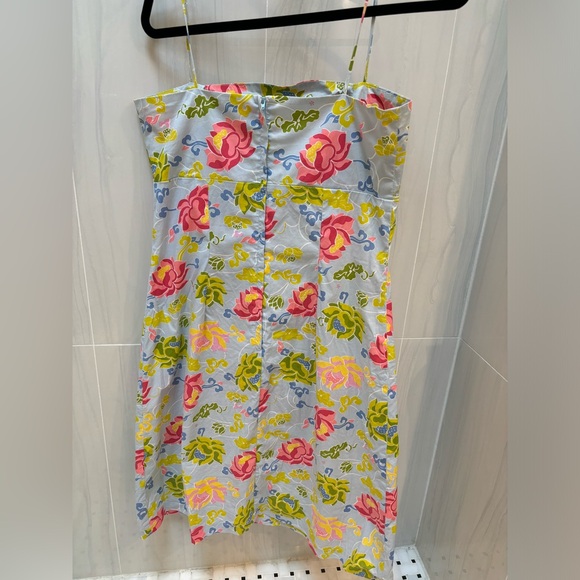 Multi-colour Floral cotton dress with stretch - Picture 2 of 4